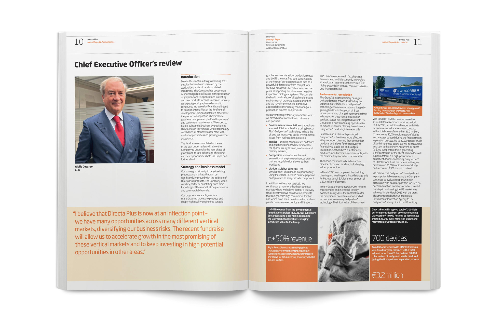 Directa Plus Annual Report - Strategy